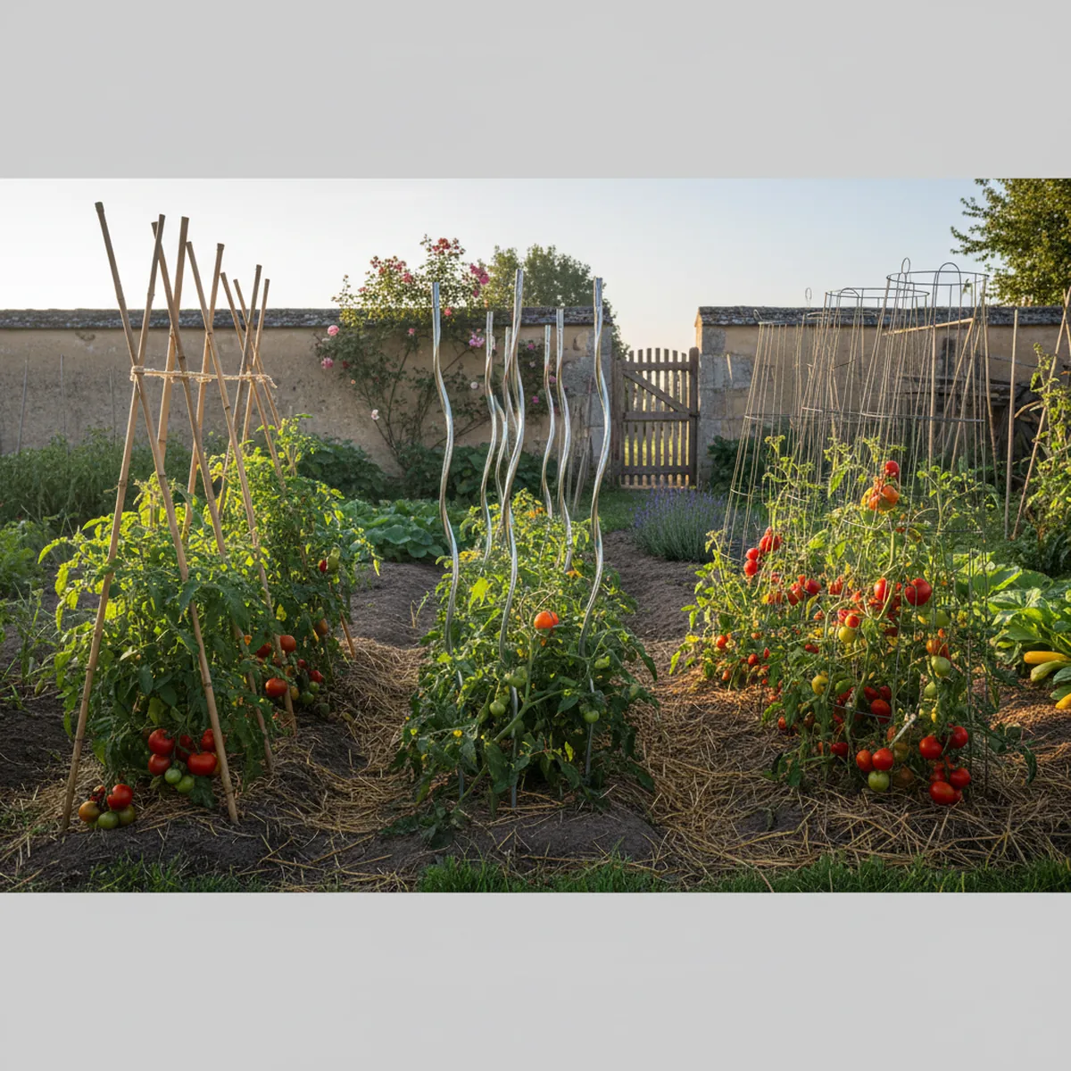 comparaison de trois types de tuteurs pour tomates