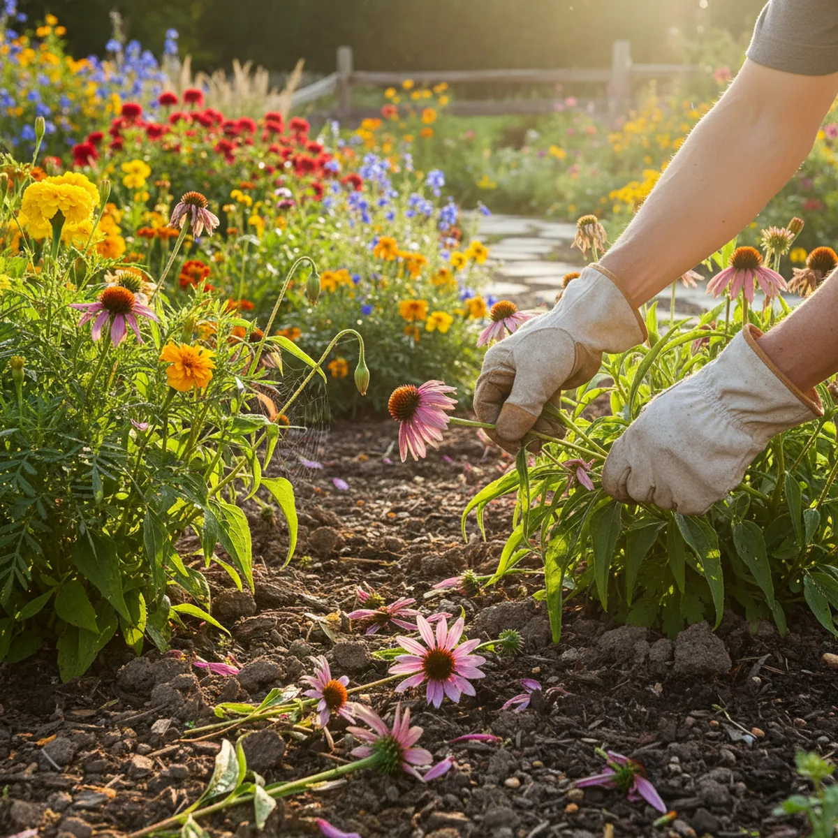 flower jardin entretien avec paillage et arrosage