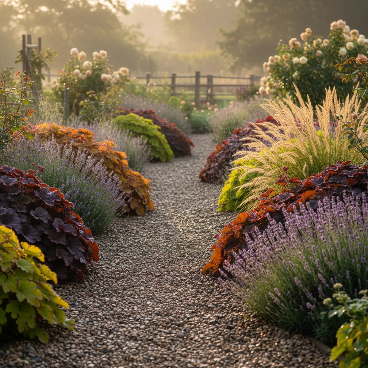Chemin de jardin coloré avec idée déco jardin