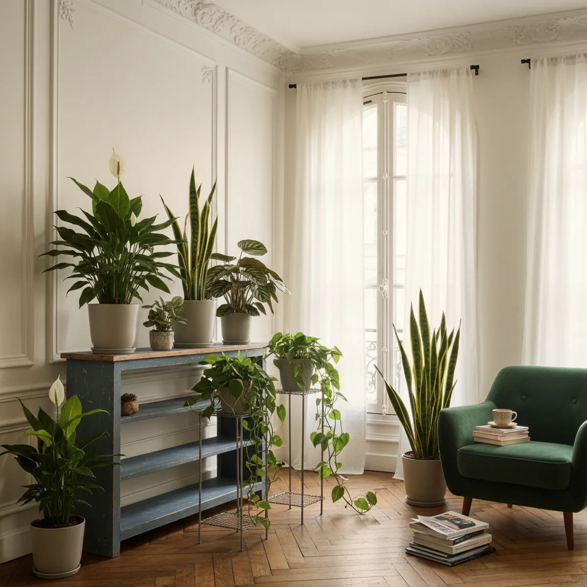 Collection de plantes d'ombre pour jardin intérieur